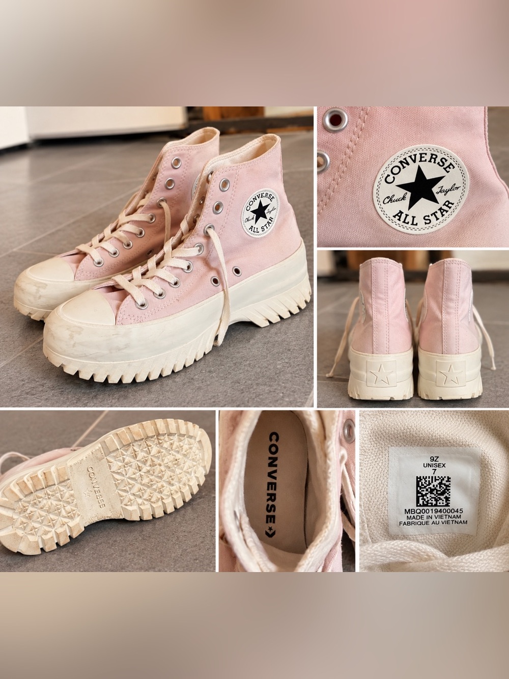 Converse Pink High-Top Lug-Sole Sneakers